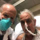 Dr. Bartley Griffith (left) with patient David Bennett.
